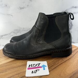 Men’s sz 11.5-Born Hemlock Boots Black Leather Chelsea Pull On Dress Casual Work